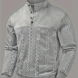 Mateo – Suéter Henley de Manga Larga con Rayas