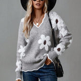 PAULA | SUÉTER FLORAL ELEGANTE CON ESCOTE EN V