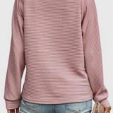 Helene Jersey de Cuello en V con Cremallera y Manga Larga