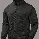 Mateo – Suéter Henley de Manga Larga con Rayas