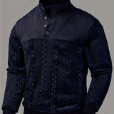 Mateo – Suéter Henley de Manga Larga con Rayas