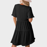 Barbara | Vestido corto informal con cuello en V