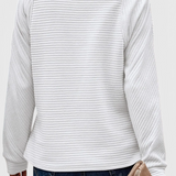 Helene Jersey de Cuello en V con Cremallera y Manga Larga