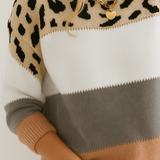 Rosa | Suéter Casual de Estampado de Leopardo