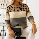 Rosa | Suéter Casual de Estampado de Leopardo