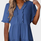 Barbara | Vestido corto informal con cuello en V