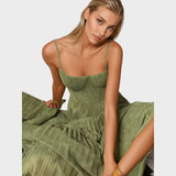 Amilia | Vestido Midi Flare Plisado