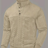 Mateo – Suéter Henley de Manga Larga con Rayas