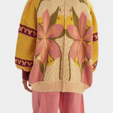 Casey Cárdigan de Punto con Patrón Floral y Ajuste Suelto