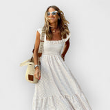 Belle | Maxi Vestido Con Mangas Abullonadas