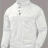 Mateo – Suéter Henley de Manga Larga con Rayas