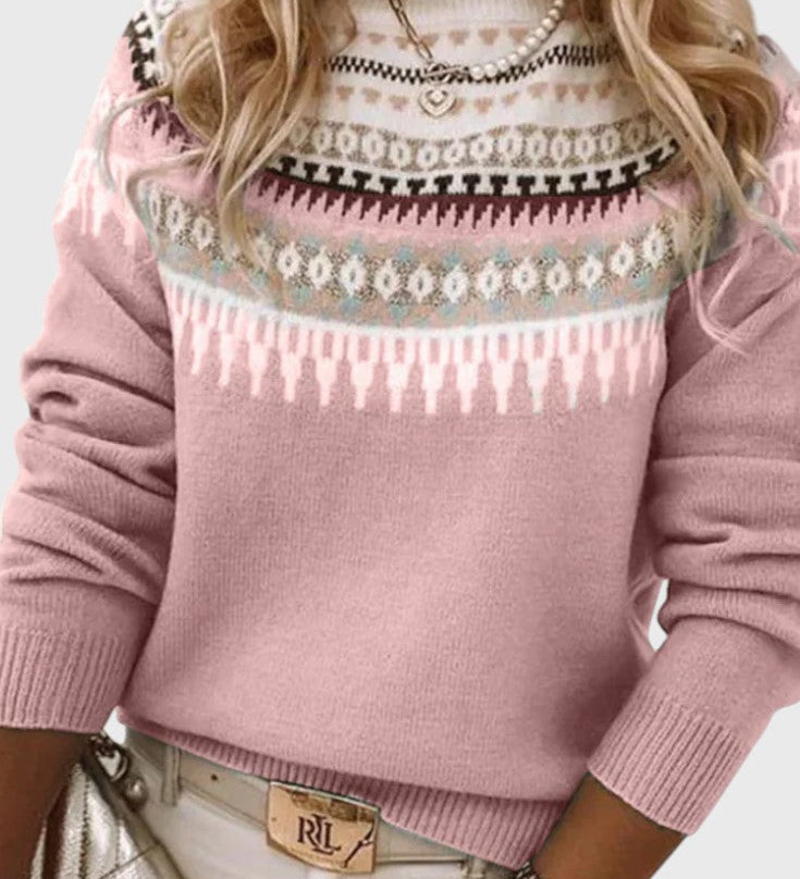 Gemma Jersey de Cuello Redondo Texturizado