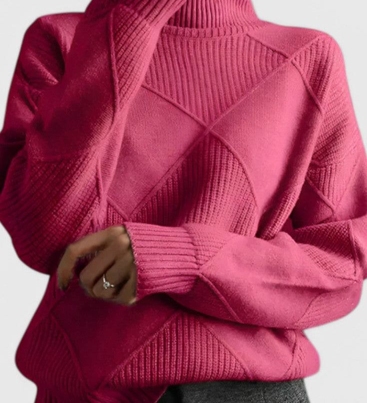 Jasmine Jersey de Cuello Alto de Cachemira