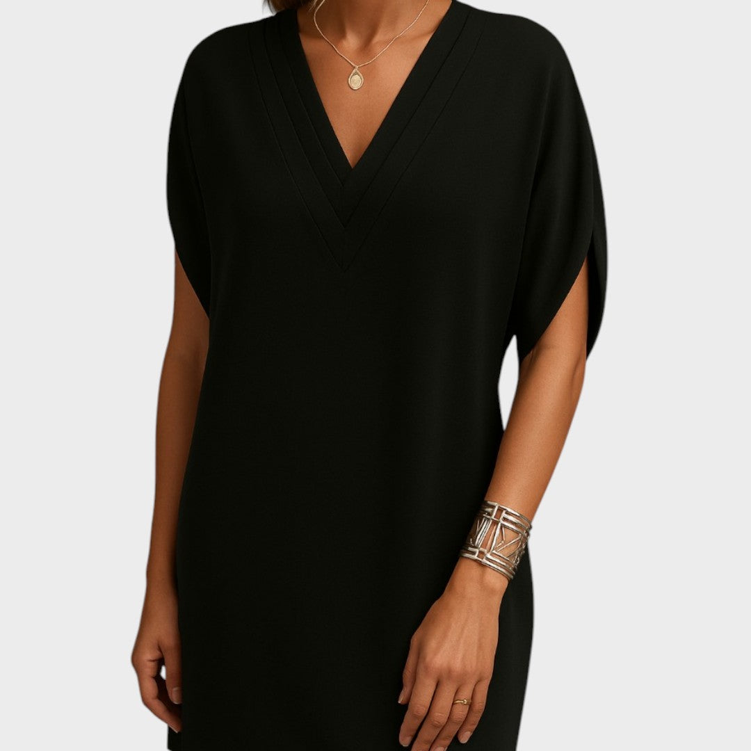 Elena | Elegante Vestido Con Cuello En V