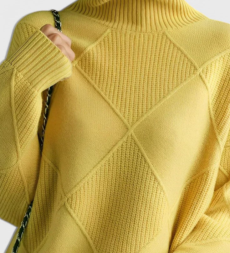 Jasmine Jersey de Cuello Alto de Cachemira