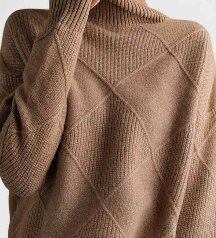 Jasmine Jersey de Cuello Alto de Cachemira