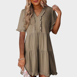 Barbara | Vestido corto informal con cuello en V