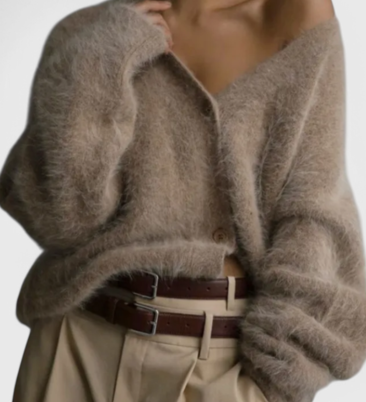 Daniela Cardigan de Mezcla de Cachemira Suave