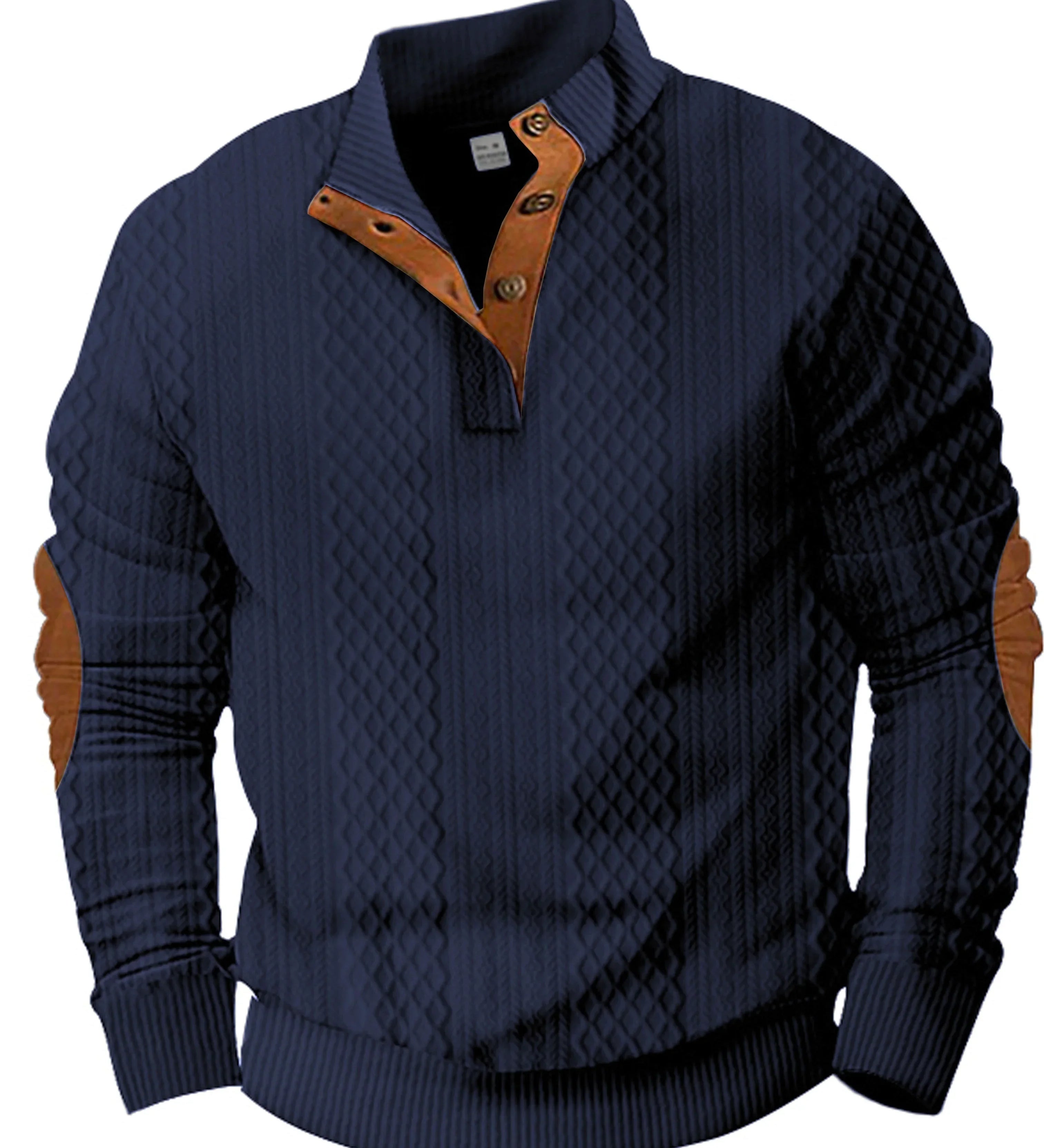 Marc: Suéter de cuello alto jacquard, una fusión de comodidad y estilo clásico.