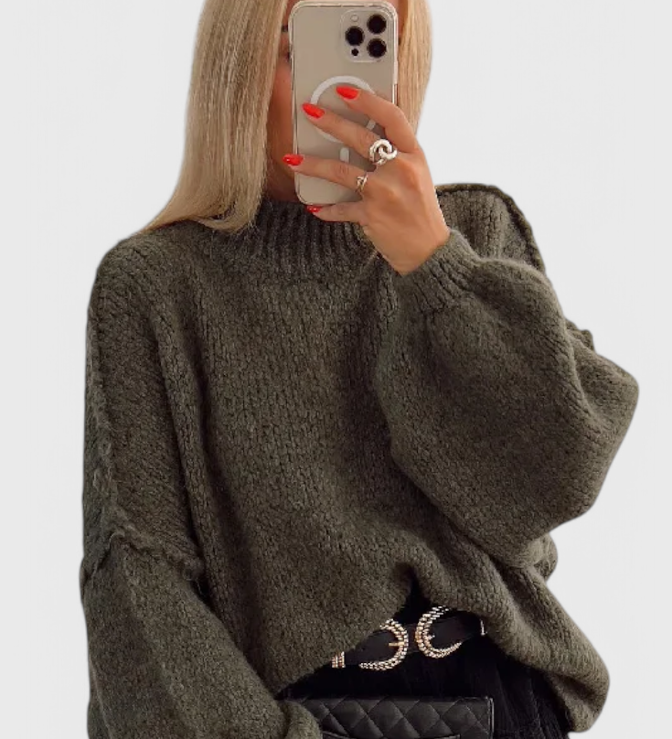 Cassia Jersey de Punto Oversized con Mangas Globo