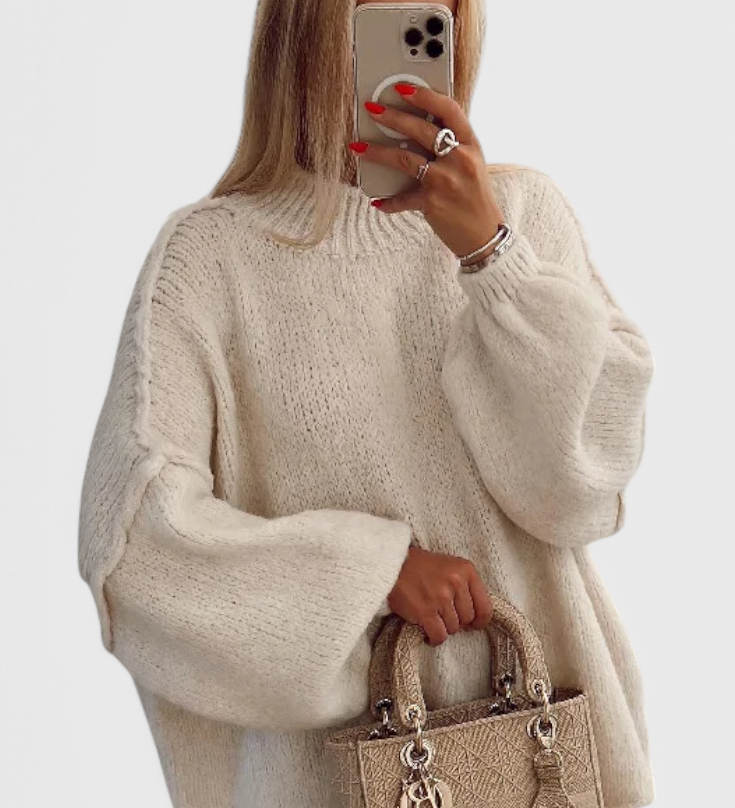 Cassia Jersey de Punto Oversized con Mangas Globo