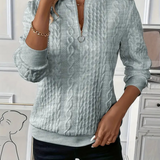 Amalie - Suéter de punto trenzado con cremallera para mujeres