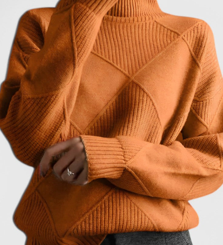 Jasmine Jersey de Cuello Alto de Cachemira