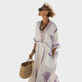 Jina | Vestido fluido de algodón y lino