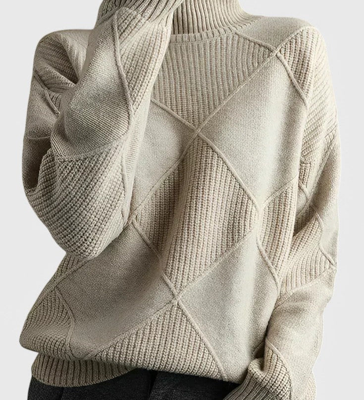 Jasmine Jersey de Cuello Alto de Cachemira