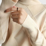 Jasmine Jersey de Cuello Alto de Cachemira