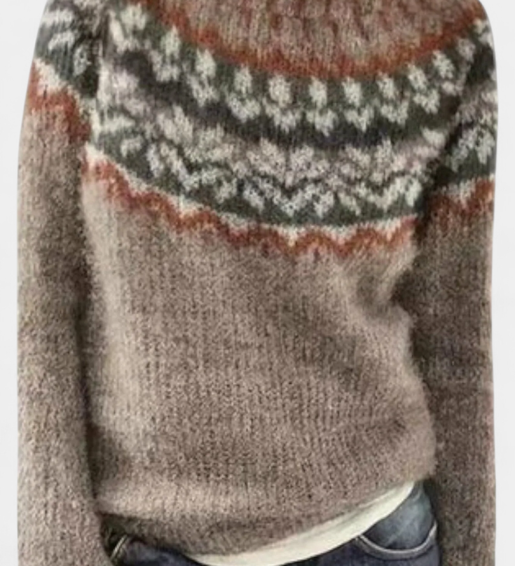 Jolessa Jersey de Punto con Estampado Nórdico