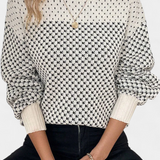 Rachael Jersey de Cuello Redondo en Bloques de Color