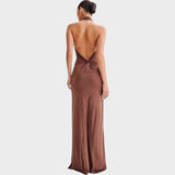 Laguna | Vestido Largo Con Cuello Halter