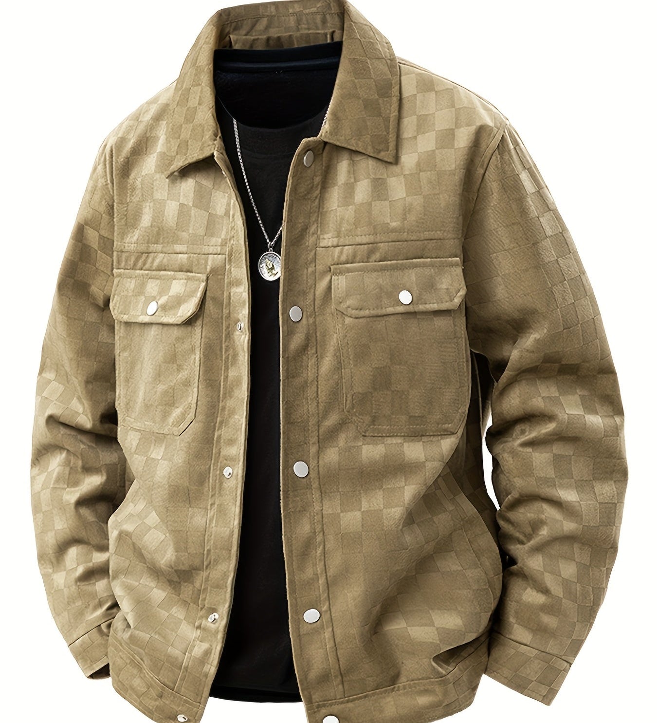 Mavrick Chaqueta Suede con Estampado de Cuadros